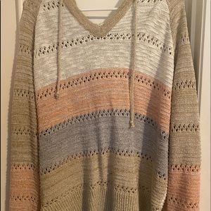 Multiple colored knit sweat shirt